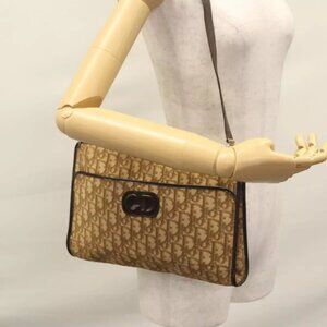 Christian Dior Trotter Canvas Shoulder Bag Brown Auth
